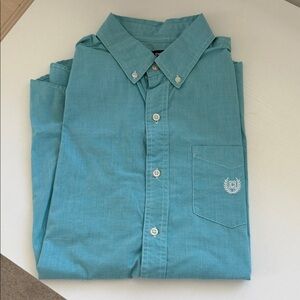 Chaps Turquoise Casual Button-Down Shirt